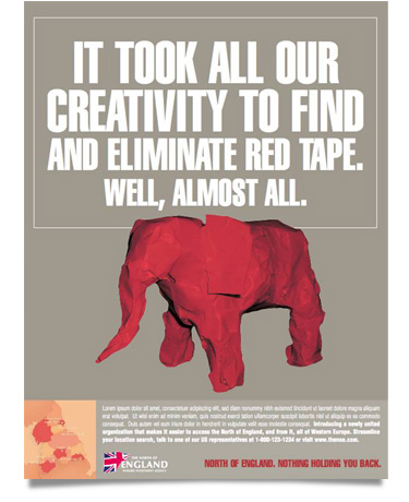 North of England 'Elephant Red Tape' Print Ad