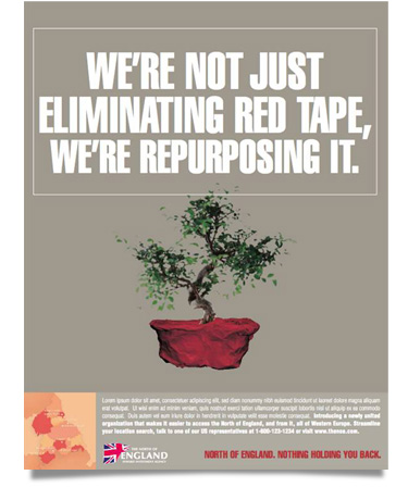 North of England 'Bonsai Tree Red Tape' Print Ad